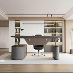 SAINTCY Large Executive Office Desk with File Cabinet, 78.7 Inch Sit & Stand L Shaped Executive Desk, Adjustable Luxury Office Desks for Boss, Business Owners, Managers and Supervisors Return Right