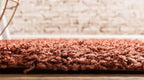 Unique Loom Solid Shag Collection Area Rug (2' 6" x 19' 8" Runner, Terracotta)