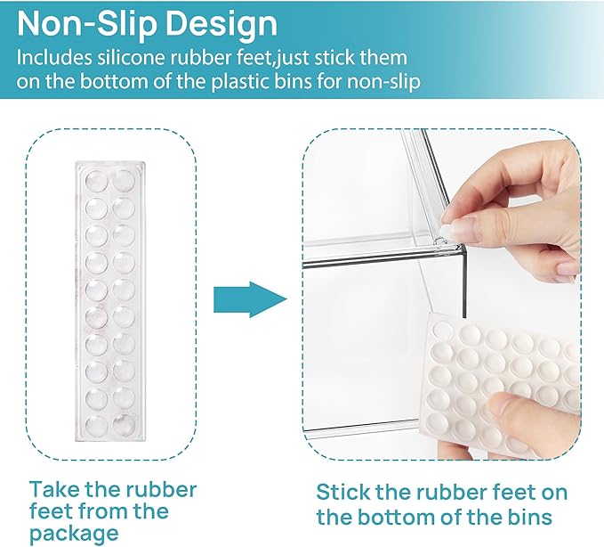 Vtopmart 6 Pack Small Clear Stackable Storage Drawers,Acrylic Bathroom Makeup Organizer,Plastic Storage Bins For Vanity, Undersink, Kitchen Cabinets, Pantry, Home Organization