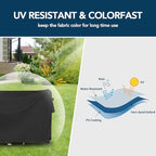 Easy-Going Rectangle Patio Furniture Cover Waterproof Outdoor Dining Table and Chair Cover Anti-UV Outside Sectional Sofa Set Covers (130"L x 84"W x 28"H, Black)