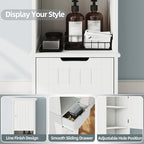 ChooChoo 67" Tall Bathroom Storage Cabinet Freestanding with Adjustable Shelves, Narrow Storage Linen Cabinet with 2 Doors and 1 Drawers for Bathroom, Living Room, Kitchen, White