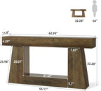 LITTLE TREE 63" Farmhouse Console Table with Storage, Rustic Sofa Table for Entryway, Narrow Long Sofa Table Behind Couch, Console Table for Living Room, Hallway—Versatile Storage Solution, Oak