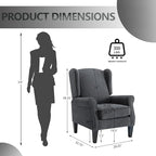 Accent Chair Set of 4, Modern Living Room Chairs with Wingback, Comfy Upholstered High Back Single Sofa for Bedroom, Mid-Century Reading Armchair Sillas para Sala