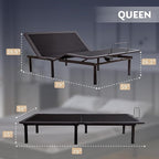 Queen Adjustable Bed Base Frame with Wireless Remote + 12 Inch Queen Gel Memory Foam Mattress Bed in a Box, Head and Foot Incline, Zero Gravity, Fiberglass Free, 80" × 60"