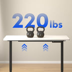 FLEXISPOT E3 Dual Motor Electric Standing Desk 60x24 Inch Whole-Piece Board Height Adjustable Electric Sit Stand Desk (Black Frame + White Desktop, 2 Packages)
