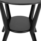Kate and Laurel Nylah Round Wooden Side Table; 24 x 24 x 24; Black; Modern Tiered Circle Living Room Table with Solid Wood Construction for Use as Bedroom Nightstand