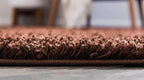 Unique Loom Solid Shag Collection Area Rug (10' x 13' Rectangle, Chocolate Brown)