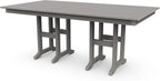 POLYWOOD Lakeside 37" x 72" Outdoor Dining Table, All-Weather HDPE Patio Furniture, Slate Grey, Made in USA
