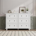 Scurrty Antique 6 Drawer Dresser, Modern Chest of Drawers, Large Cabinet with Storage, Big Dresser for Clothes in Living Room, Bedroom (White)