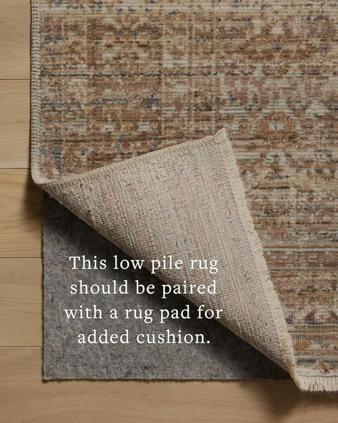 Loloi Amber Lewis Molly Collection MOL-01 Natural/Denim 5'-3" x 7'-9" Low Pile Area Rug