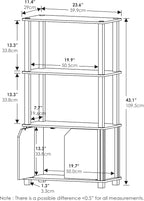 Furinno Brahms 4-Tier Multipurpose Bookcase/Bookshelf/Display Shelf/Display Rack with Door, Espresso/Black
