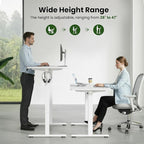 Casaphoria 40 x 24 inches Electric Standing Desk, Sit to Stand Desk with Memory Height Adjustment, Home Office Computer Desk for Writing and Games, White