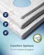 ViscoSoft 2 Inch Memory Foam Mattress Topper King - Select High Density Ventilated Mattress Pad - Premium Removable Rayon Cover