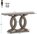 Tribesigns 55 inches Console Table with Unique Base, Vintage Wooden Entryway Sofa Table, Unique Long Accent Hallway Table for Decoration and Organization (Brown)