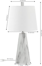 JONATHAN Y JYL1037A-SET2 Owen 20.5" Resin LED Table Lamp Contemporary, Office, Living Room, Family Room, Dining Room, Bedroom, Hallway, Foyer, White Marble Finish (Set of 2)