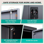 SISESOL Small Metal Cabinet with Shelves,36 inch Garage Storage Cabinet with Lock,Gray Metal Storage Cabinets with Locking Doors,Small Steel Lockable Cabinets for Home,Office,Shop,Garage