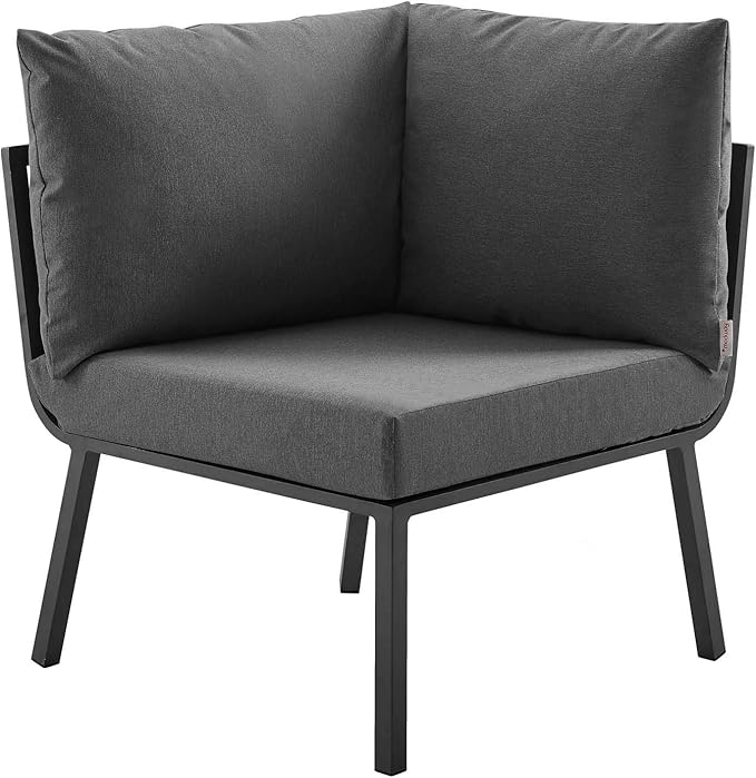 Modway Riverside Outdoor Furniture, 6-Piece Set, Gray Charcoal