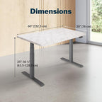 Vari ComfortEdge 60x30 Inch Adjustable Electric Standing Desk – Limited Edition Sit Stand VariDesk with Memory Presets & Sloped Front Edge + Tool-Free Assembly (Marble/Slate Legs)