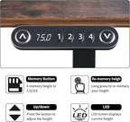 Radlove Electric Height Adjustable Standing Desk, 55 x 24 Inches Sit Stand up Workstation, Splice Board Memory Computer Table Ergonomic (Black Frame + 55" Black+Brown Top)