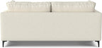 SIMPLIHOME Ava Sofa and Ottoman in 100% Recycled Polyester Performance Fabric, Cream, 76-inch-Wide 2-Seater Loveseat and Matching 36-inch-Wide Table Ottoman for Living Room, 2-Piece Set