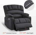 MCombo Power Lift Recliner Chair for Elderly, Lift Chair with Heat and Massage, Extra Wide Lift Recliner for Big People, Faux Leather R7096 (Medium-Wide, Black)
