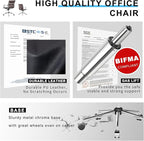 Arm Chair Ergonomic Office Chair with Wheels and Armrests Adjustable Heavy-Duty Swivel Chair for Home and Office Wide 22.83in Seat for Women and Men，Brown