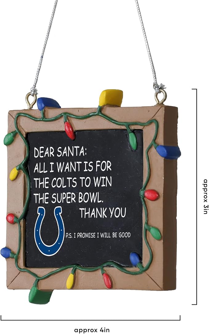 NFL Resin Holiday Christmas Chalkboard Sign Ornament