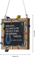 NFL Resin Holiday Christmas Chalkboard Sign Ornament