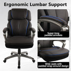 CLATINA Big and Tall Executive Office Chair, Extra Wide Seat, 500 LBS Capacity Heavy Duty Ergonomic Cloth Desk Chair with Wheels and Padded Armrests, High Back Fabric Computer Task Chair, Black