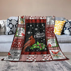 Cardinal Christmas Throw Blanket for Kids & Adults - Soft, Warm & Cozy Fleece for Couch, Sofa & Bed - 40"x50"