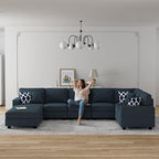 Legend Vansen Modular Sectional Sofa U Shaped Couch with Ottoman Modern Reversible Corner Sectional Couch for Living Room (Charcoal, U Shaped Sofa-5)