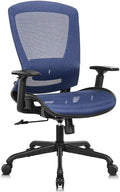 ELABEST Mesh Office Chair,Ergonomic Computer Desk Chair,Sturdy Task Chair- Adjustable Lumbar Support & Armrests,Tilt Function,Comfort Wide Seat,Swivel Home Office Chair (Blue)