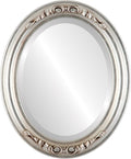 OVALCREST Oval Beveled Wall Mirror for Home Decor - Florence Style - Silver Leaf with Brown Antique - 20" x 16"