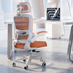 TRALT Office Chair Ergonomic Desk Chair, 330 LBS Home Mesh Office Desk Chairs with Wheels, Comfortable Gaming Chair, High Back Office Chair for Long Hours (Orange)