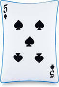 Kate Spade New York 5 of Spades Reversible Decorative Pillow, 14" x 20" Throw Pillow for Bed or Sofa, Cotton Cover, Black, White, Blue and Green, 14 x 20, Multi