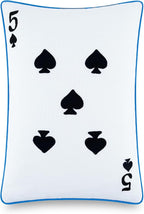 Kate Spade New York 5 of Spades Reversible Decorative Pillow, 14" x 20" Throw Pillow for Bed or Sofa, Cotton Cover, Black, White, Blue and Green, 14 x 20, Multi