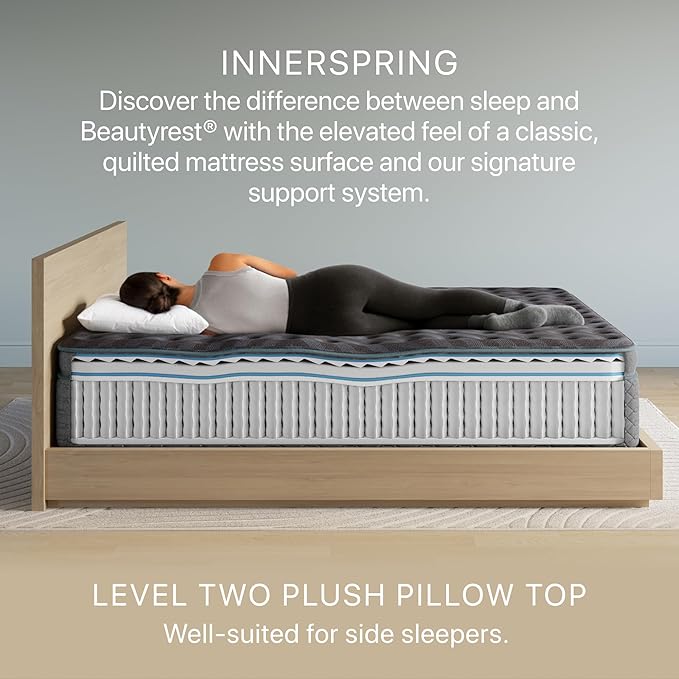 Beautyrest Days End Plush Pillow Top 14.75" Mattress - King - Cooling Tech, Supportive Durable Pocketed Coils, Pressure Relief, Motion Separation; 100 Night Sleep Trial and 10 Year Warranty