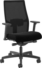 HON Ignition 2.0 Mid Back Task Chair, Advanced Synchro-Tilt Control, Office Chair with Lumbar Support, Height and Width Adjustable Arms, Black Frame, Black