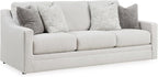 Signature Design by Ashley Maitelynn Contemporary Sofa with Accent Pillows, Reversible Cushions and Sloped Arms, Light Gray