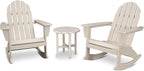 POLYWOOD Vineyard 3-Piece Adirondack Rocking Chair Set with Side Table