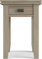 SIMPLIHOME Artisan SOLID WOOD 14 inch Wide Rectangle Transitional Narrow Side Table in Distressed Grey for the Living Room and Bedroom