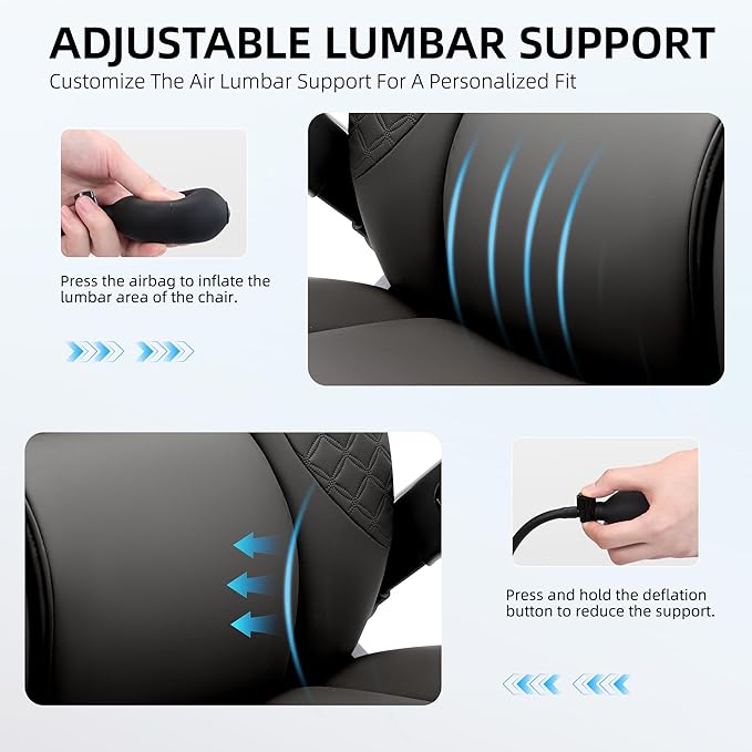 Big and Tall Office Chair, Desk Computer Chair for Heavy People, Oversized Executive Gaming Chair, Extra Wide 500LBS Ergonomic Comfy Office Chair with Adjustable Lumbar Support & 5D Flip Arms