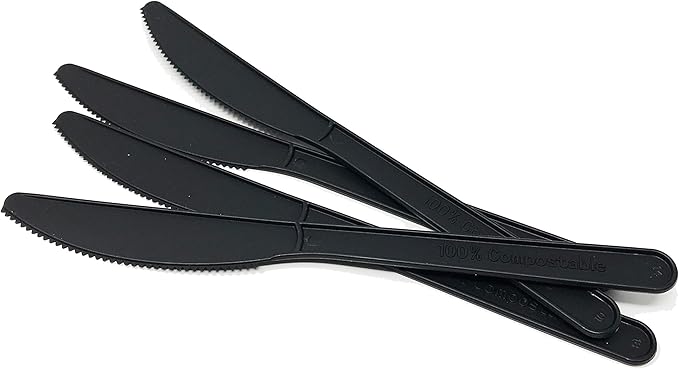 Good As Gold Compostable Heavyweight Disposable Knives - 100 Count CPLA Knives - Eco Friendly Compostable Knives Made from Cornstarch