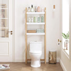 Spirich Over The Toilet Storage Shelf, 3-Tier Over Toilet Bathroom Organizer, Space-Saving Above Toilet Storage Shelf Rack with Bamboo Frame