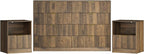 3-Piece Modern Bedroom Furniture Set, Wide 8-Drawer Dresser & 1-Drawer Nightstands Set of 2, Natural Wood Dresser and Nightstand Sets for Bedroom, Hallway, Walnut