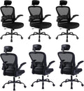 6 Pack Office Chair Ergonomic Desk Chair Comfort Adjustable Height with Wheels，Lumbar Support Mesh Swivel Computer Home Office Chair,Conference Room Chairs