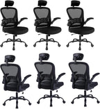 6 Pack Office Chair Ergonomic Desk Chair Comfort Adjustable Height with Wheels，Lumbar Support Mesh Swivel Computer Home Office Chair,Conference Room Chairs