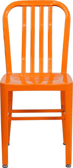 Flash Furniture Gael Commercial Grade 2 Pack Orange Metal Indoor-Outdoor Chair