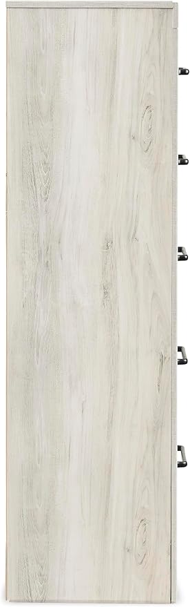 Signature Design by Ashley Cambeck Industrial 5 Drawer Chest with Safety Stop, Whitewash