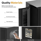 Metal Storage Cabinet，71" Garage Storage Cabinet with 2 Locking Drawer and 4 Adjustable Shelves ，Black Tool Cabinet，Lockable File Steel Cabinet for Home, Office, Gym, School.